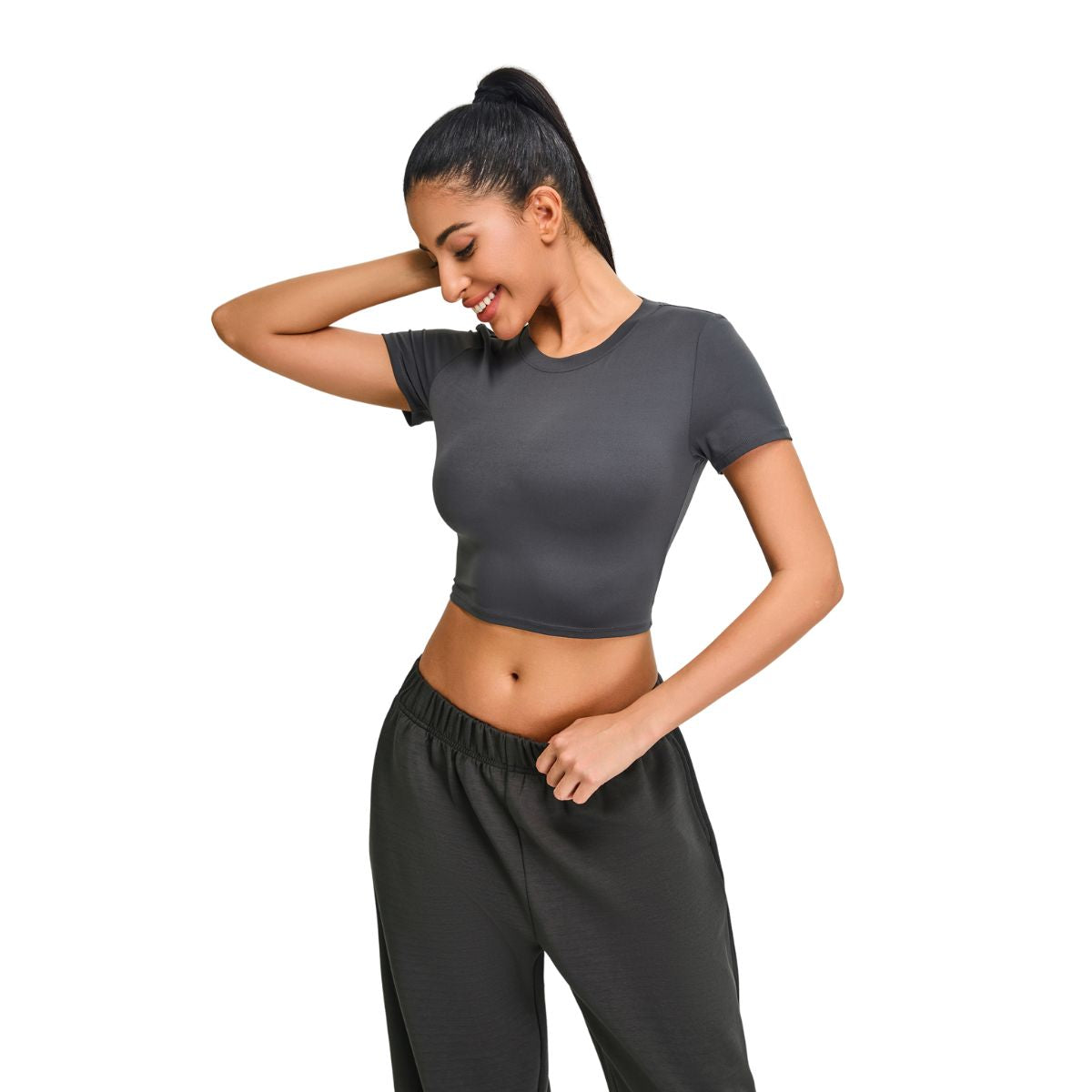 Ultra-Soft Crewneck Cropped T-Shirt