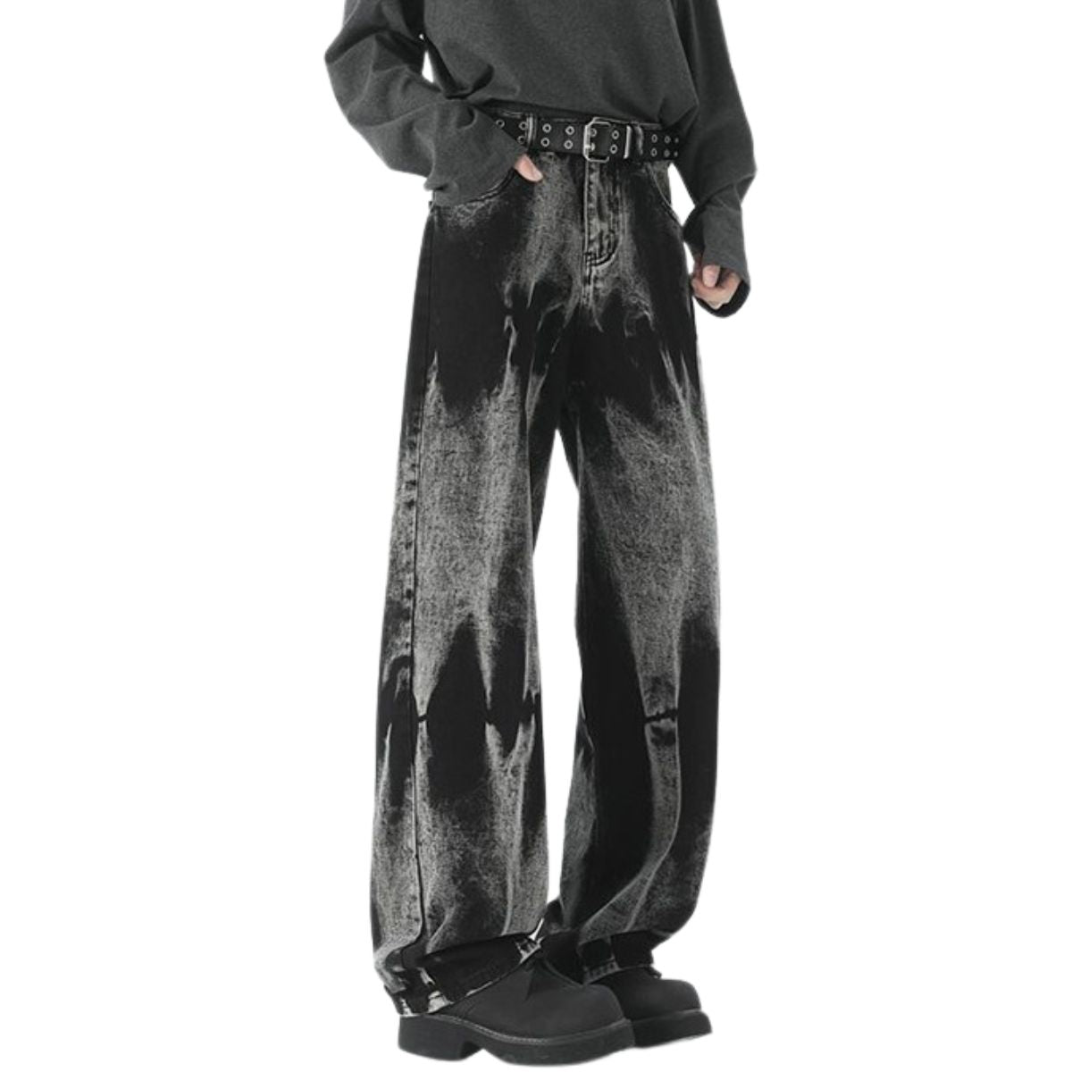 Smoke Rise Y2K Tie-Dye Straight Leg Jeans