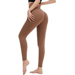 Leggings de yoga de cintura alta y color liso