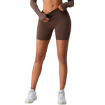 Solid Color V Waist Yoga Shorts