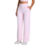 High-Waisted Solid Color Wide-Leg Yoga Pants