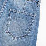 Risen Jeans Raw Hem Floral Lace-Cut Jeans with Rhinestones