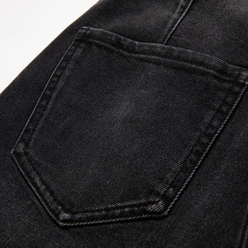 Risen Jeans Rose Embroidered Lace-Cut Jeans with Pearl Beading