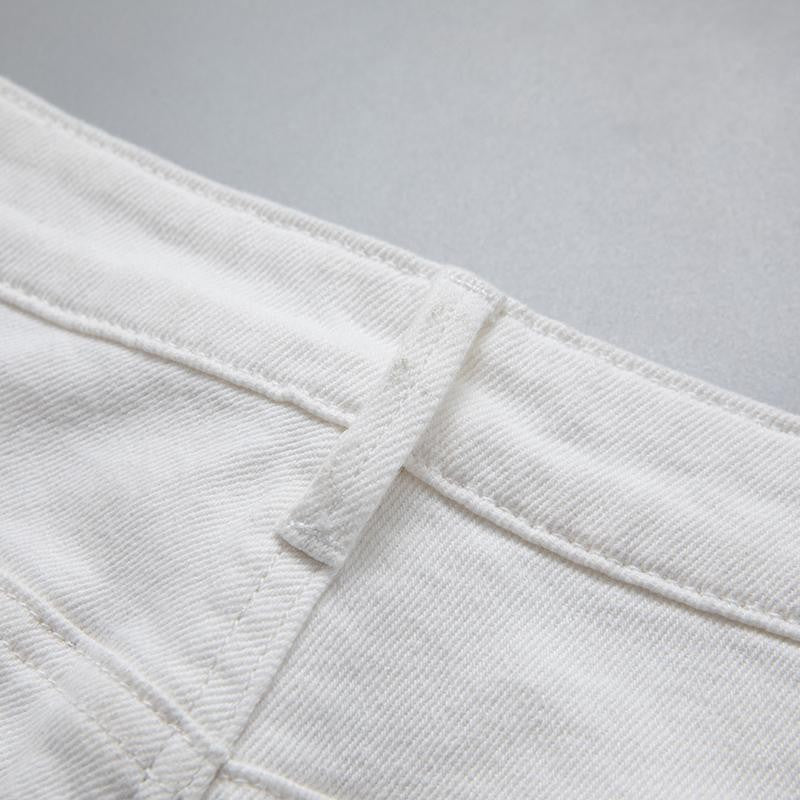 Pearl-Embellished Asymmetric Cut-Out Shorts