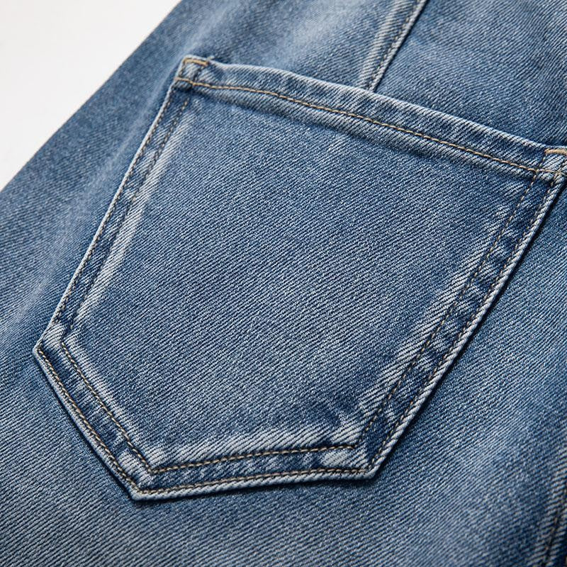 Risen Jeans Rhinestone-Transferred & Embroidered Cut-Out Jeans