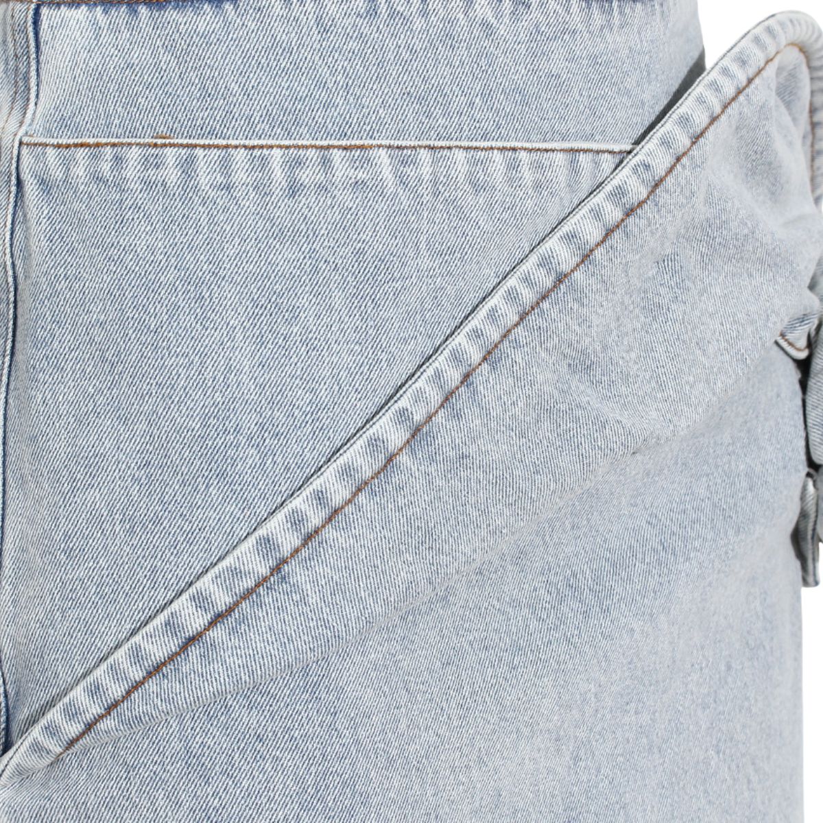 Floral Appliqué Denim Midi Skirt