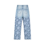 Risen Jeans Embroidered Cut-Out Pearl Rhinestone Ankle Jeans