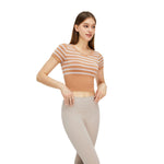 Striped Cropped Short-Sleeve Tee