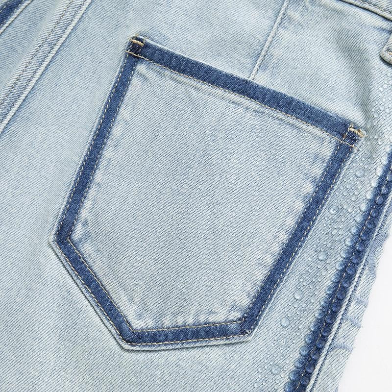 Risen Jeans Lightweight Rhinestone & Embroidered Cut-Out Jeans