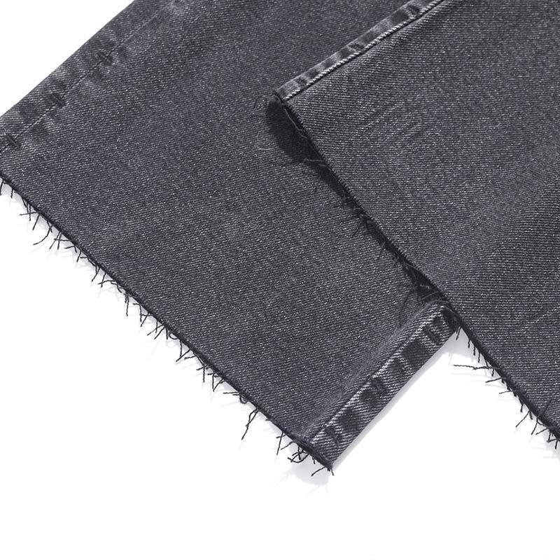 Risen Jeans Pearl-Embellished Embroidery Cut-Out Whisker Jeans