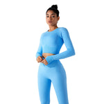 Camisa corta de manga larga con agujeros para los pulgares