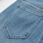 Risen Jeans Organza Patchwork Floral-Embroidered Bootcut Jeans