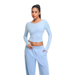 Low-Back Seamless Long-Sleeve Crop Tee