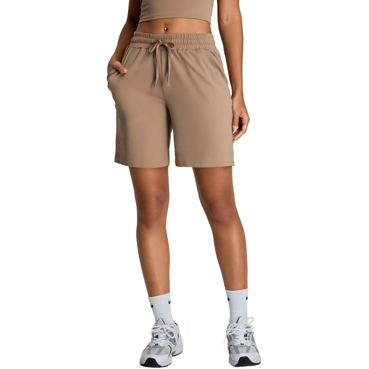 Relaxed Fit Drawstring Yoga Shorts
