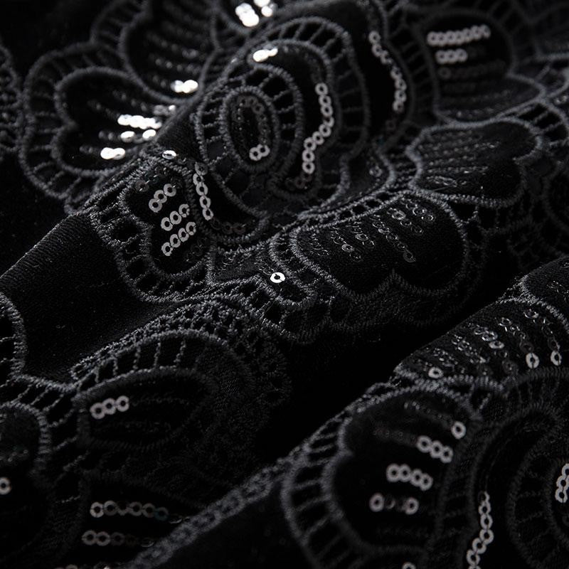 Risen Jeans Patchwork Floral-Embroidered Sequined Bootcut Jeans