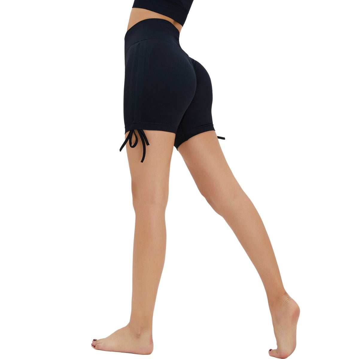 Solid Color Butt-Lift Ruched Shorts