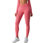 Women's Solid Color Crossover Leggings
