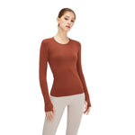 Thumb Holes Seamless Long-Sleeve Shirt