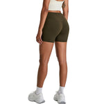 Solid Color Booty-Lifting Yoga Shorts