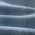 Raw-Edge Hem Heavily Embroidered Denim Skirt