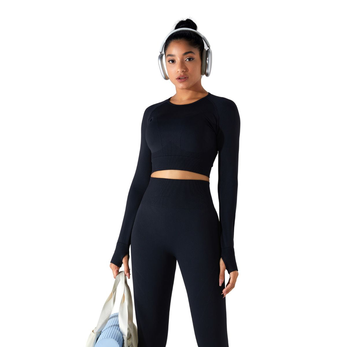 Camisa corta de manga larga con agujeros para los pulgares