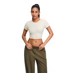 Ultra-Soft Crewneck Cropped T-Shirt