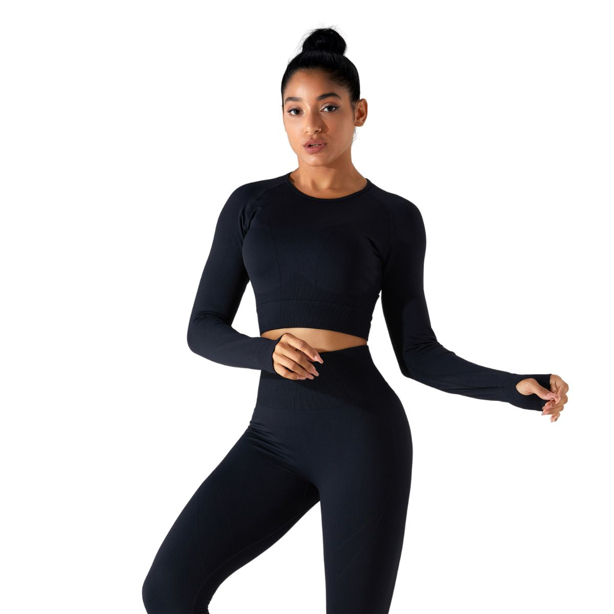 Camisa corta de manga larga con agujeros para los pulgares