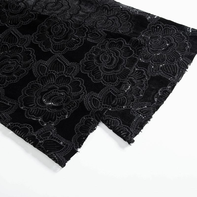 Risen Jeans Patchwork Floral-Embroidered Sequined Bootcut Jeans