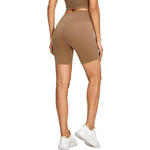 High-Waisted Solid Color Yoga Shorts