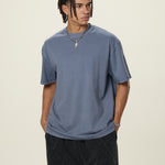 Crew Neck Washed Cotton T Shirt 7.8oz