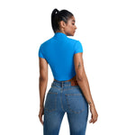 Mock Neck Curved-Hem Crop Tee