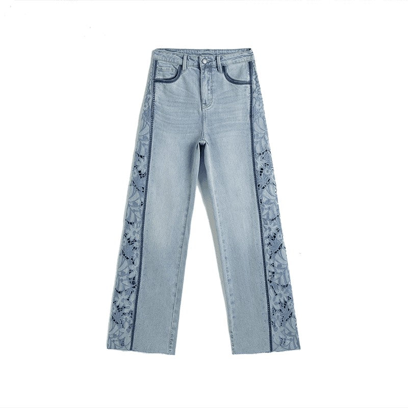 Risen Jeans Lightweight Rhinestone & Embroidered Cut-Out Jeans