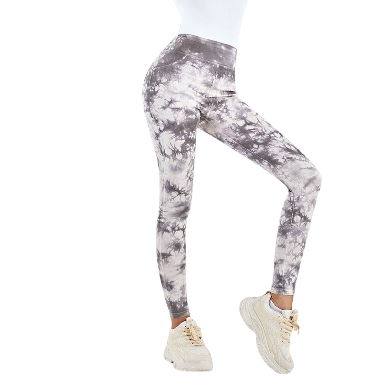High-Waist Tie-Dye Knit Jeggings