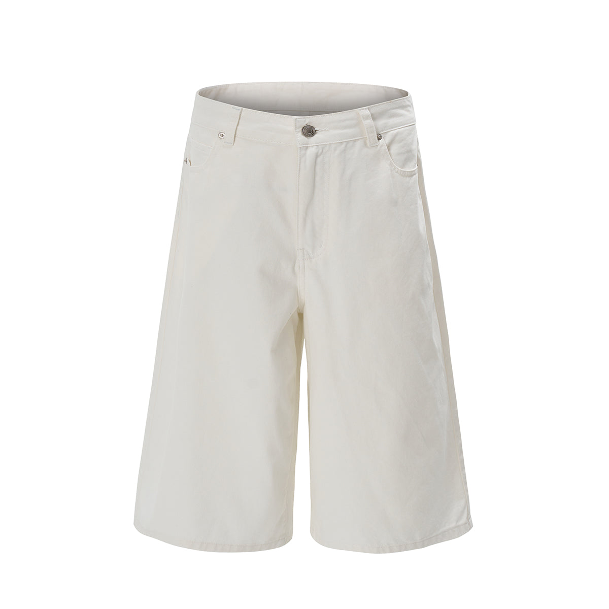 White Baggy Bermuda Denim Shorts