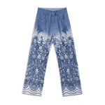 Risen Jeans Butterfly Floral Embroidered Cut-Outs Ombré Jeans