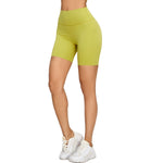 High-Waisted Solid Color Yoga Shorts