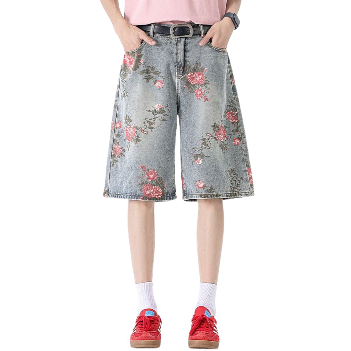 Bermudas vaqueras con estampado floral