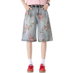Bermudas vaqueras con estampado floral