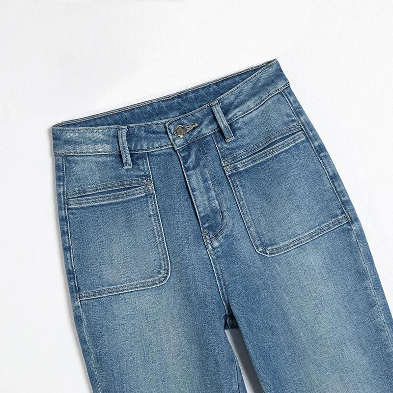 Risen Jeans Pearl-Embellished Embroidered Patchwork Cut-Out Jeans