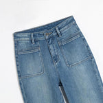 Risen Jeans Pearl-Embellished Embroidered Patchwork Cut-Out Jeans