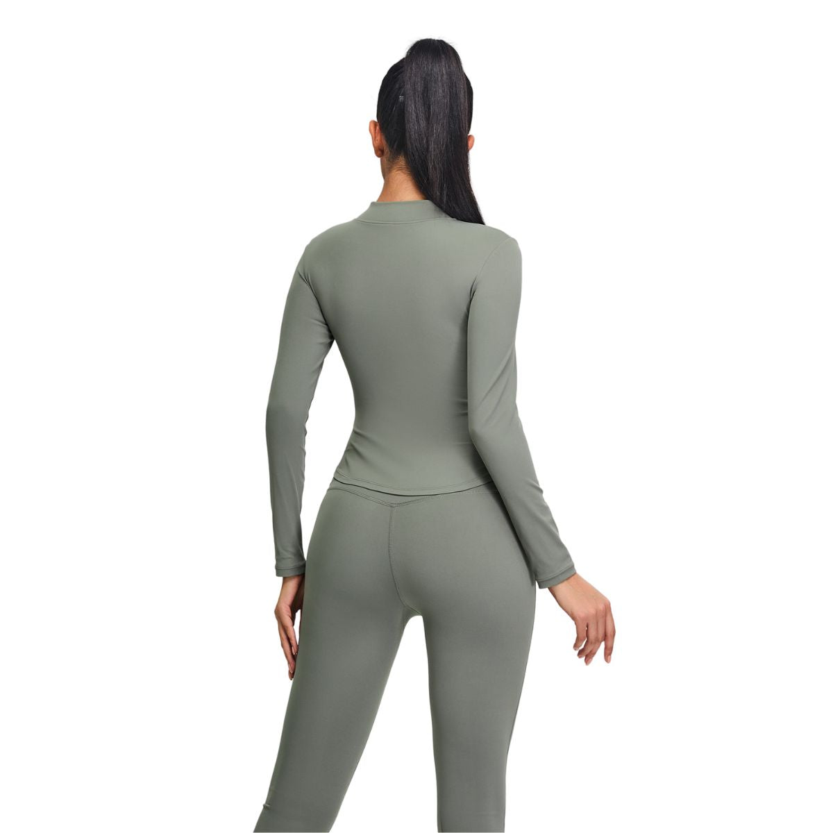 Half-Zip Long-Sleeve Seamless Top