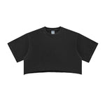 Camiseta corta vintage lavada con bordes sin rematar, 8.4 oz