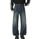 Trendy Buttoned Mock-Slit Wide-Leg Jeans