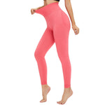 Leggings de yoga de cintura alta y color liso