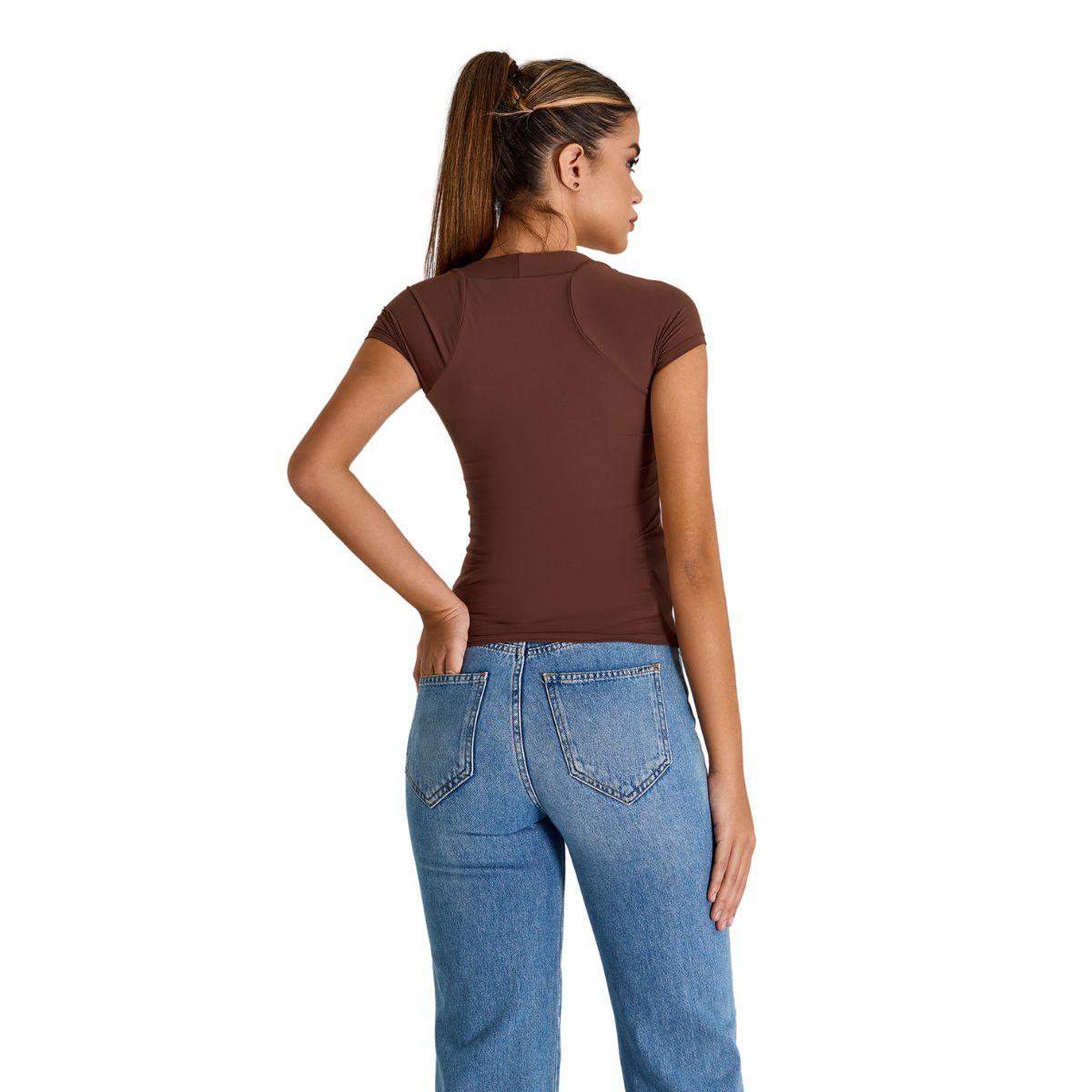 Square-Neck Quick-Dry Slim-Fit Tee