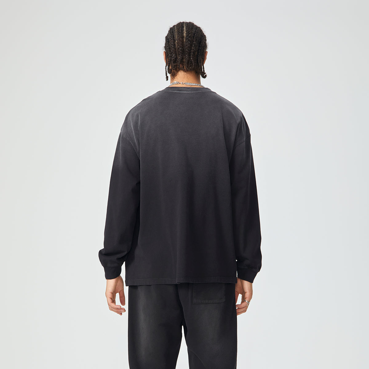 Crew Neck Stone Wash Long Sleeves Tee