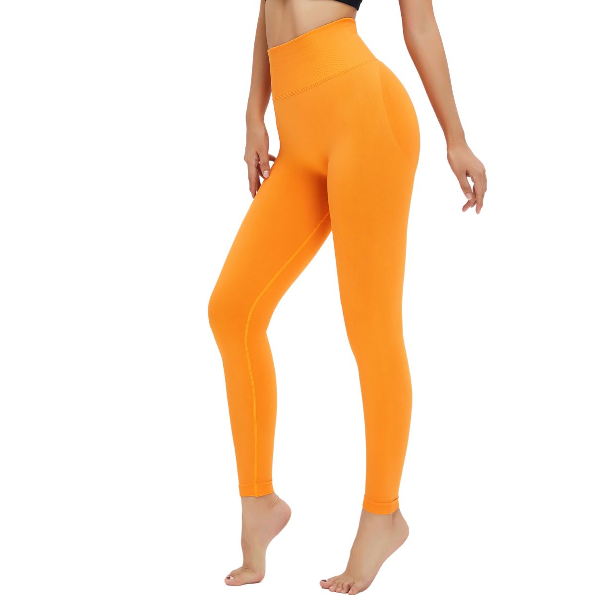 Leggings de yoga de cintura alta y color liso