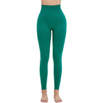 Leggings de yoga de cintura alta y color liso