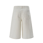 White Baggy Bermuda Denim Shorts