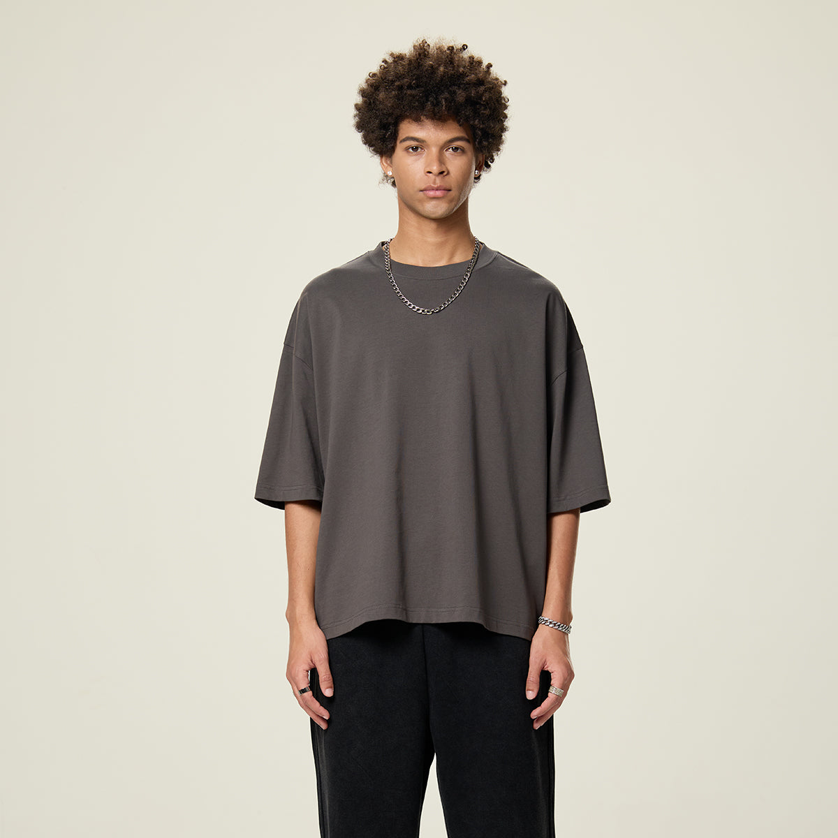 Plain Color Boxy Cotton T Shirt 6.9oz